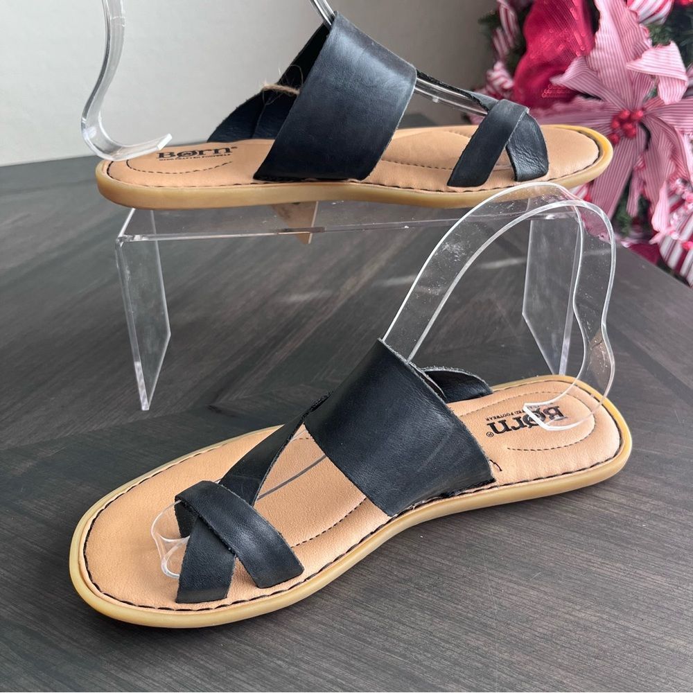 BORN Veda Comfort Strappy Sandal in Black Leather Size 7 NEW - Picture 5 of 14